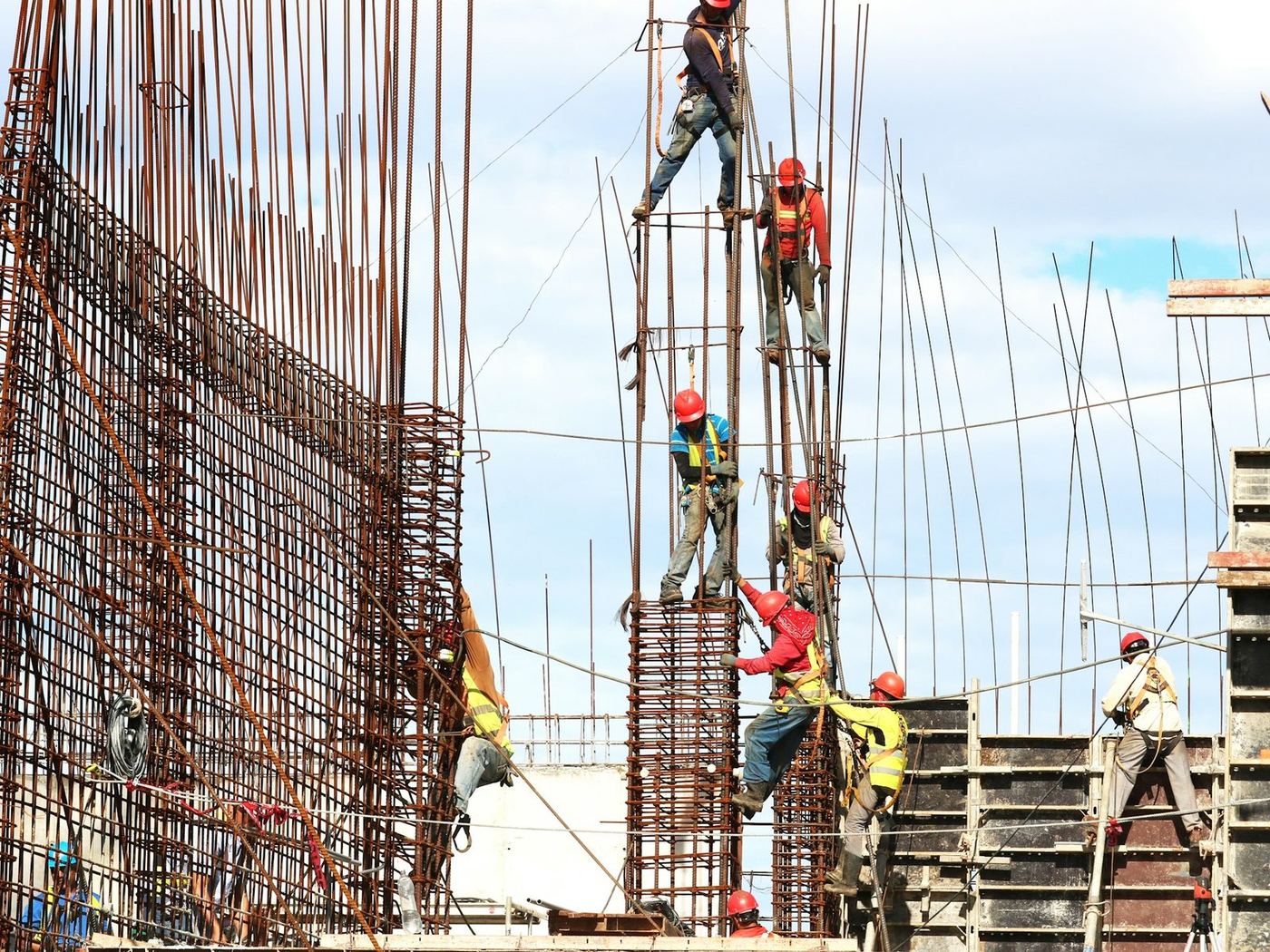 Mega Structure site crew working on structural steel